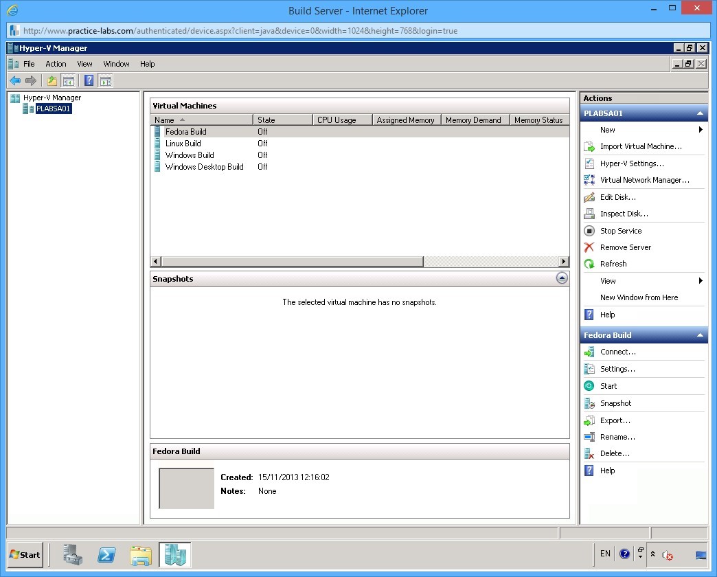 Practice Labs screenshot.
